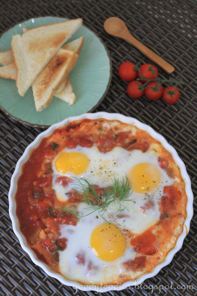 GoodyFoodies Recipe Spanishstyle baked eggs (Vegetarian) (Curtis Stone)