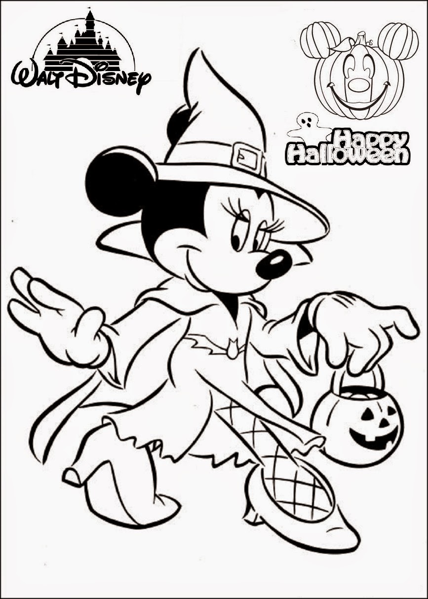 Disney Minnie Mouse Halloween Coloring Pages