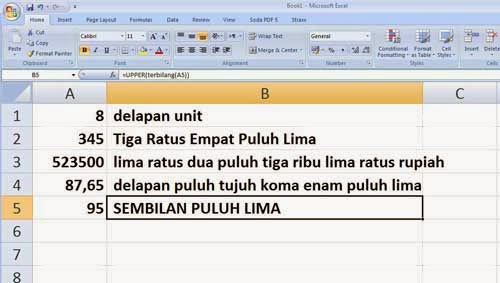 CARA MEMBUAT ANGKA TERBILANG PADA EXCEL UNTUK MERUBAH