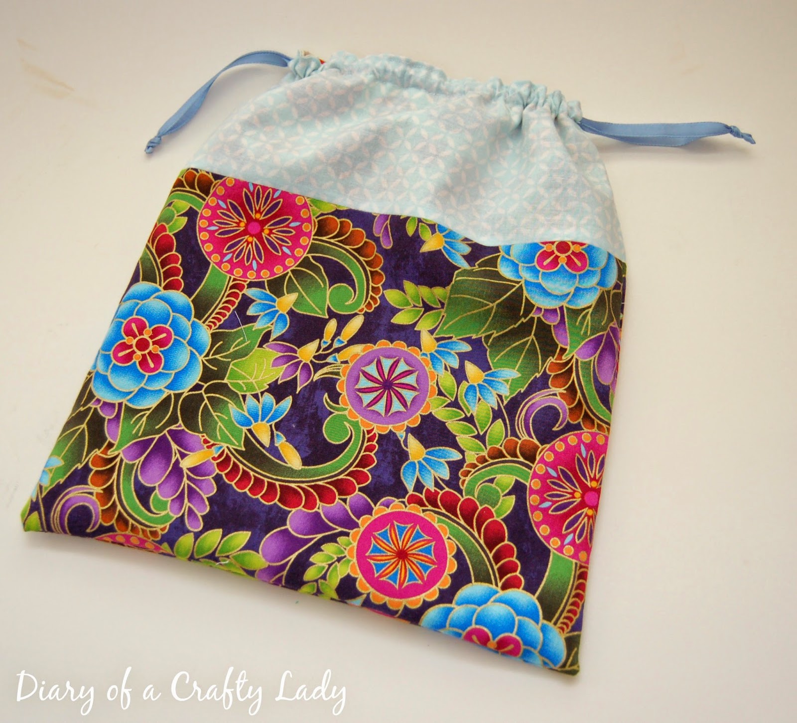 Diary of a Crafty Lady Personalized Drawstring Bag Birthday Gift