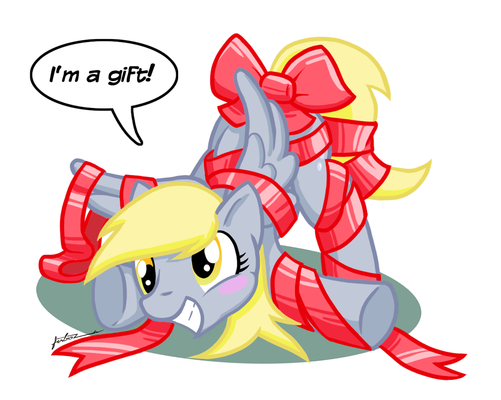 So you inadverantly piss someone off online, what do? 96934+-+artist+Furboz+Christmas+derpy_hooves+gift+ribbon