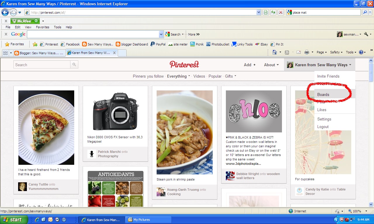 Sew Many Ways... Pinterest Help...Editing Your Boards