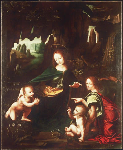 VIRGEN DE LAS ROCAS LEONARDO DA virgen de las rocas leonardo da: