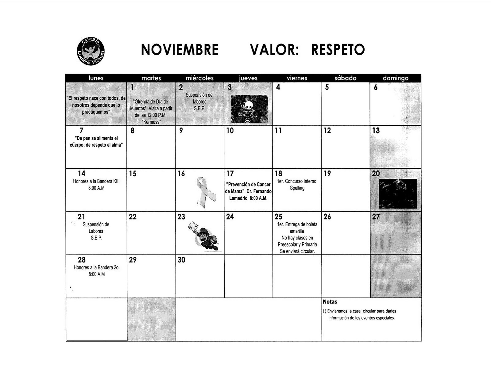 Calendario semanal escolar noviembre: Imprime y organiza tu mes Calendario semanal escolar noviembre: Imprime y organiza tu mes