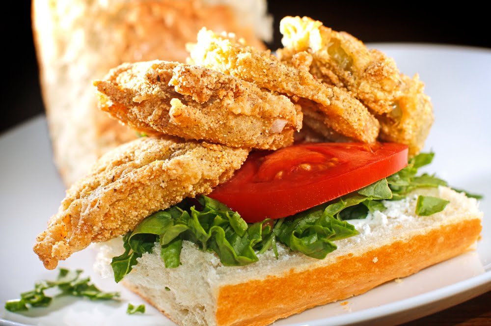 The Chubby Vegetarian Fried Green Tomato Po' Boy