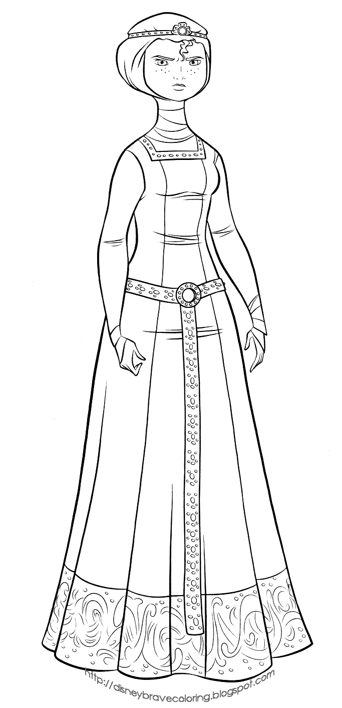 BRAVE MERIDA COLORING PAGES