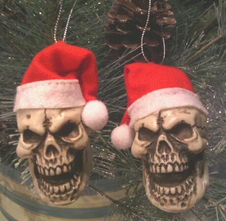 Christmas skull skulls horror ornaments creepy ornament xmas skeleton halloween scary dark etsy decorations gift trees gothic santa tree Skeleton-Skull: Christmas Skulls