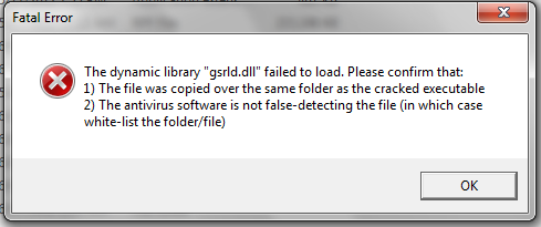 The dynamic library gsrld.dll failed to load max payne 3