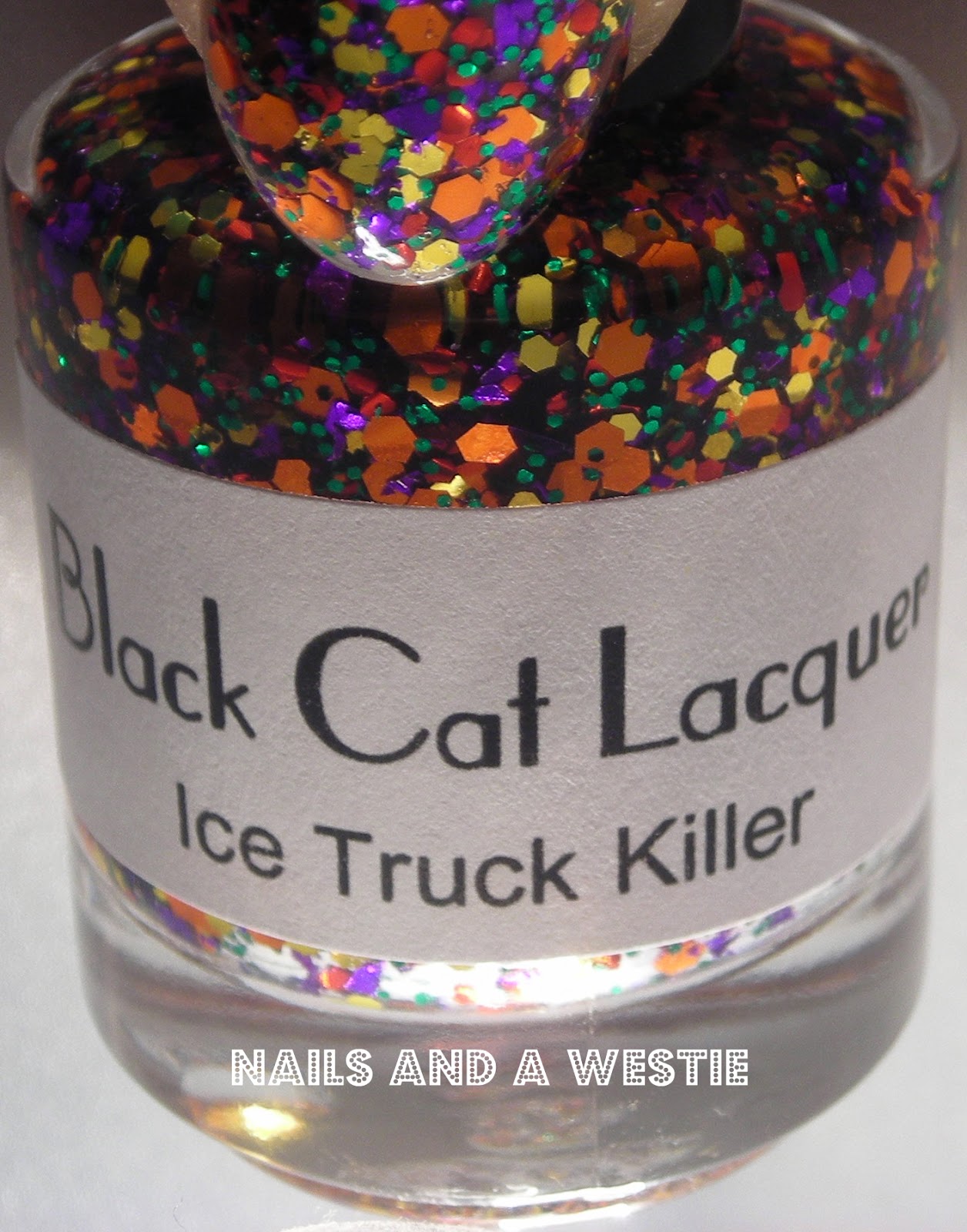 Nails and a Westie Black Cat Lacquer Ice Truck Killer