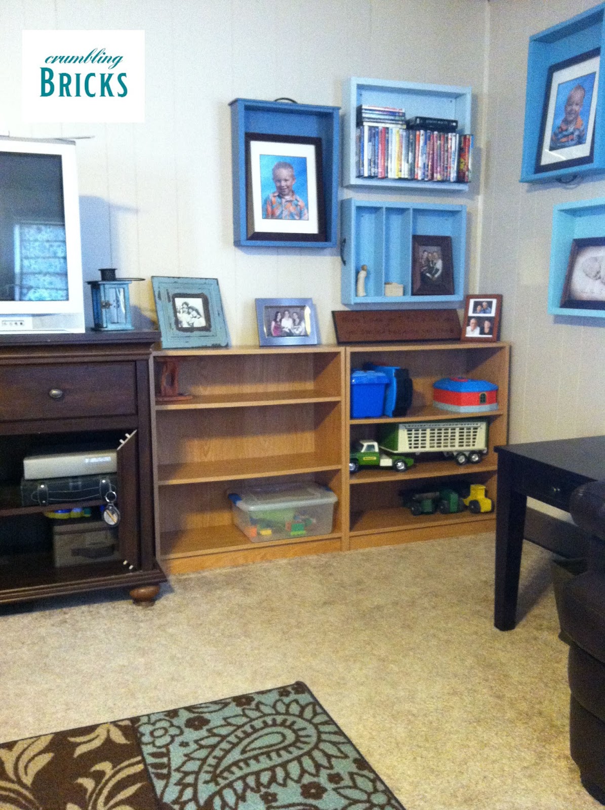 Crumbling Bricks Walmart Bookshelf Makeover