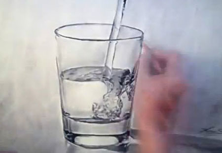 Water - glass Drawing