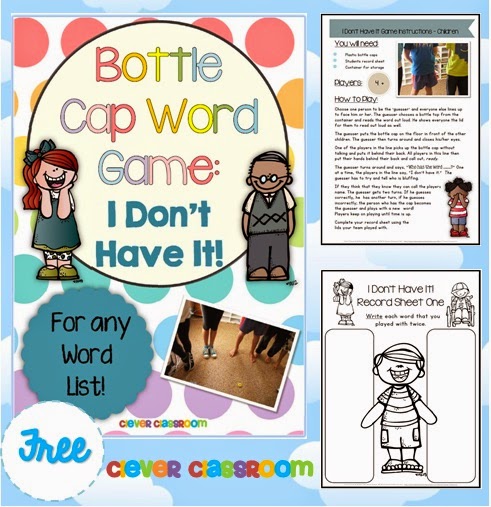 FREE I Don't Have It Bottle Cap Center Game for any word list FREE I Don't Have It Bottle Cap Center Game for any word list