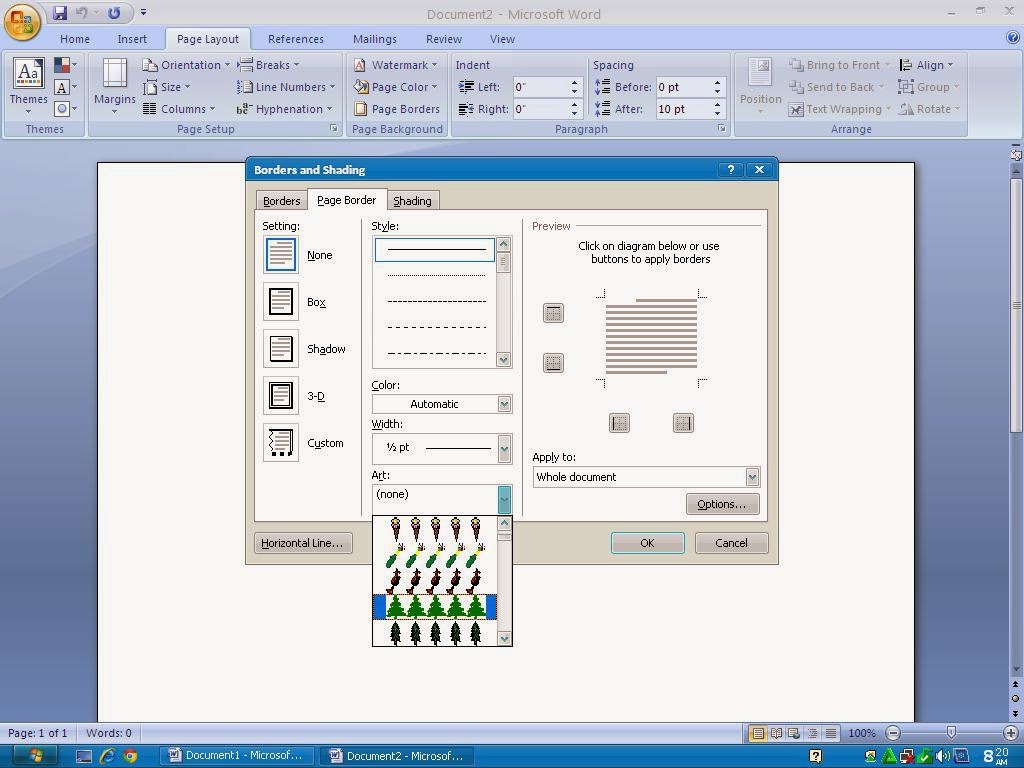 Cara Memberi Garis Pinggir,Bingkai Atau Page Border Di Ms