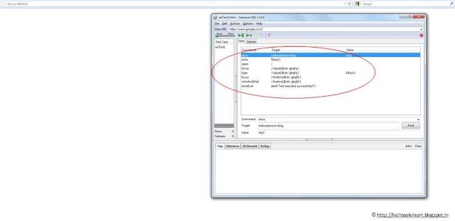 HOW TO INSERT A COMMENT IN SELENIUM IDE SCRIPT?