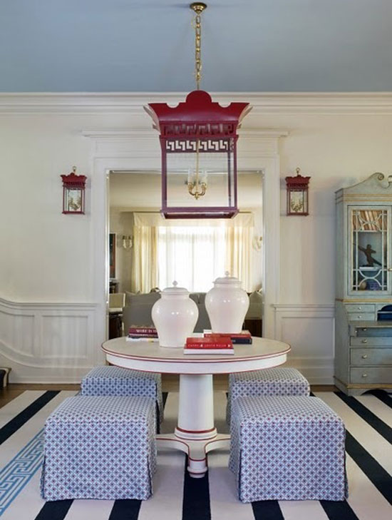 Chinoiserie Chic Red, White & Blue Chinoiserie The Foyer and an
