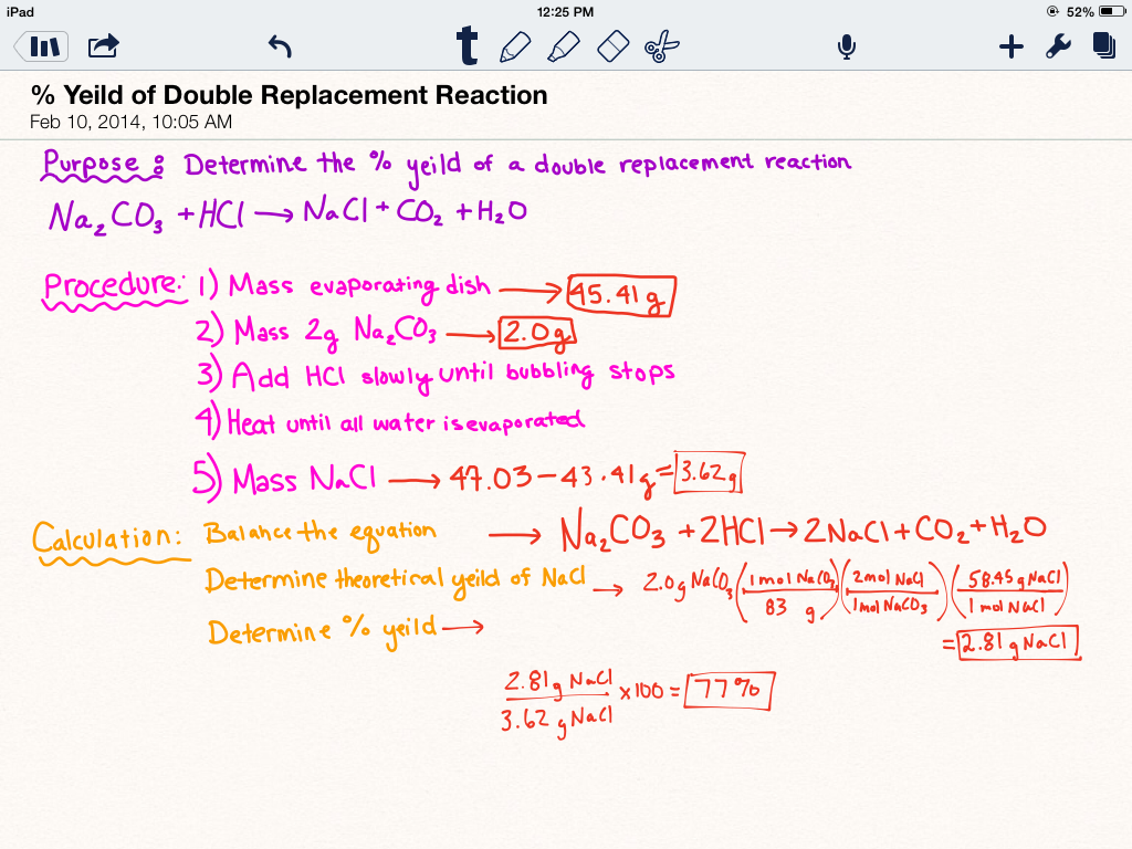 Summit Chemistry Rox sodium carbonate and hydrochloric acid lab