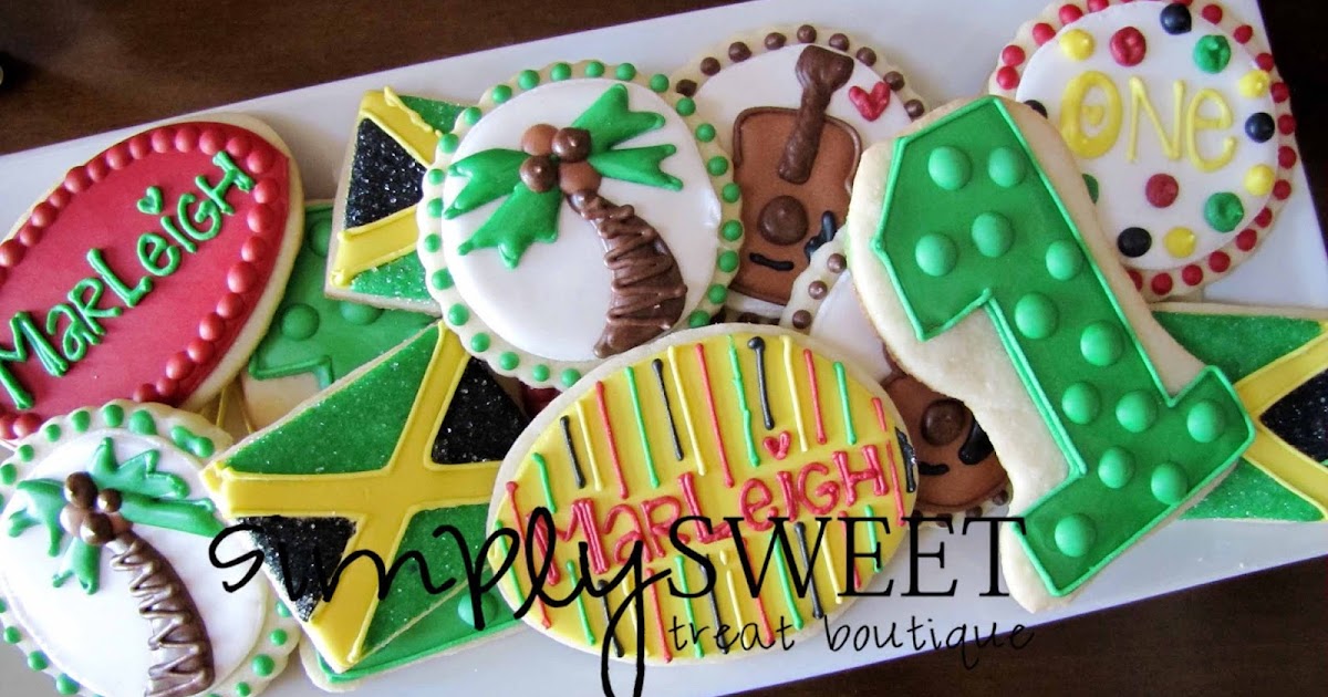 Jamaican Themed Decorated Cookies