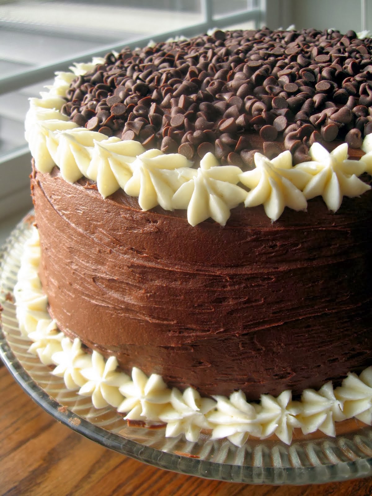 Chocolate Layer Cake with Cream Cheese Filling and Chocolate