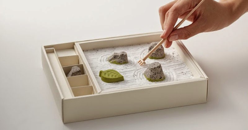 Un mini jardín zen comestible con wagashis | Maria victrix