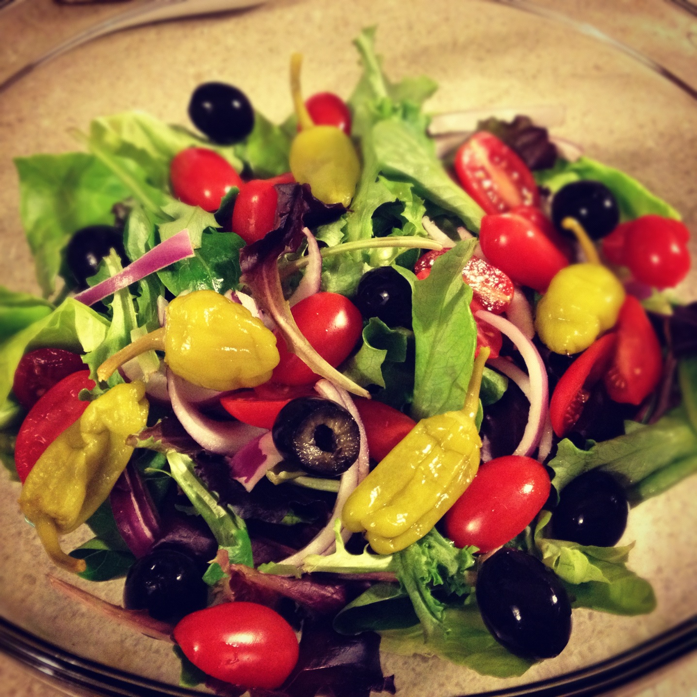 Champagne and Cheeseburgers Olive Garden Salad