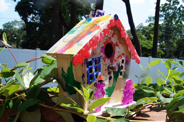 painting_a_birdhouse Toddlers Painting Birdhouse Finished