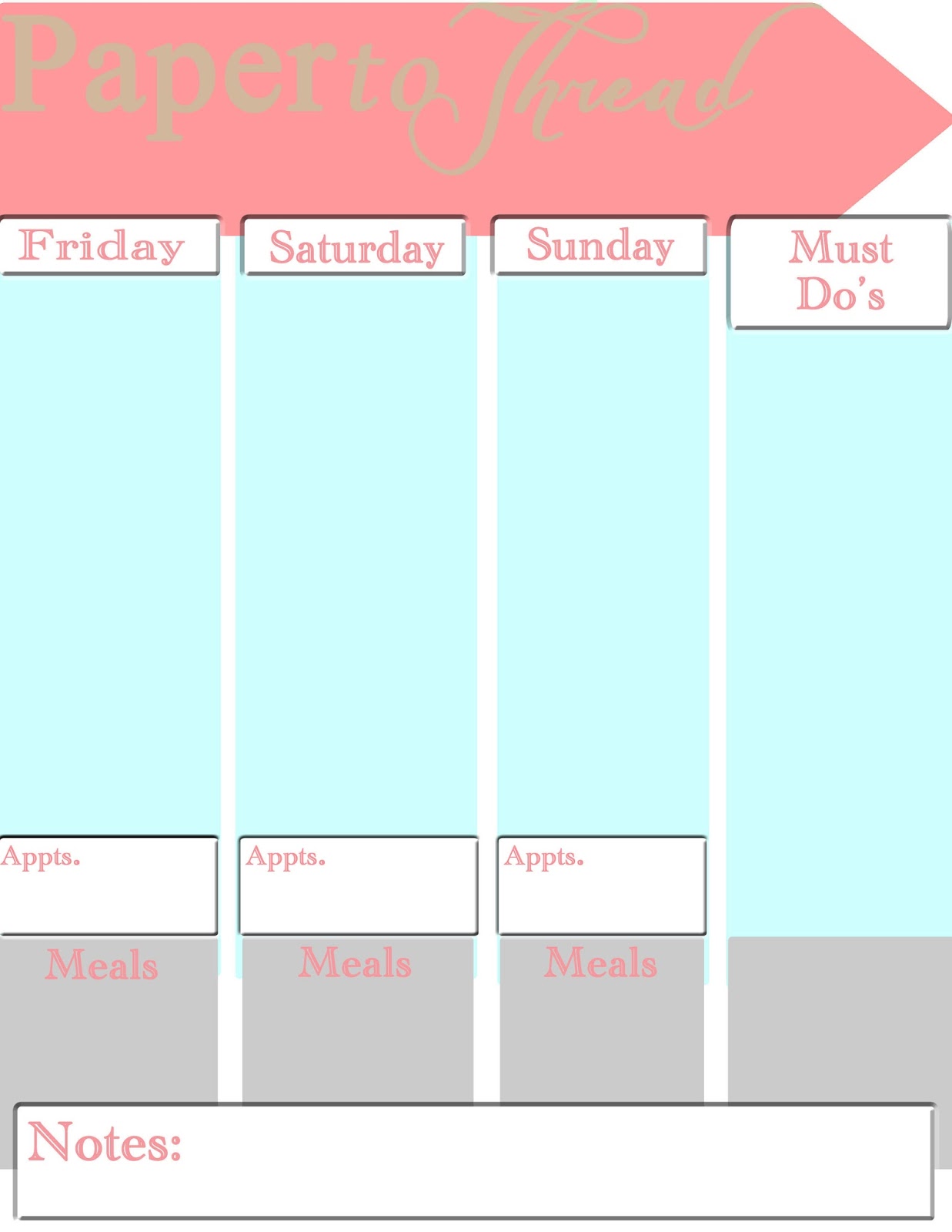 weekly schedules template