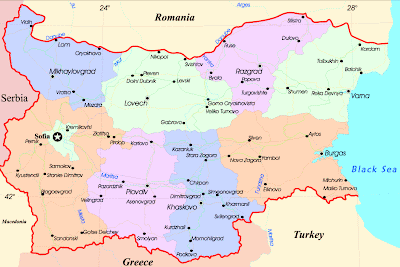 Bulgarie Carte Pays Département