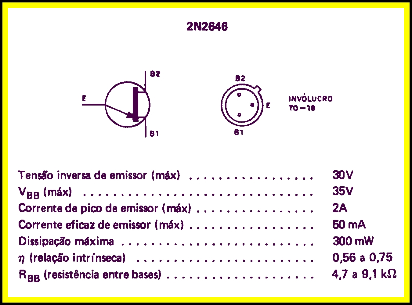 Eco Eletro Eletrônica.: TRANSISTOR 2N2646