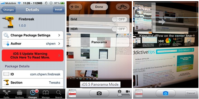 Hidden Panorama Mode in iPhone Camera [Cydia Application Tweak] | TechFoxy
