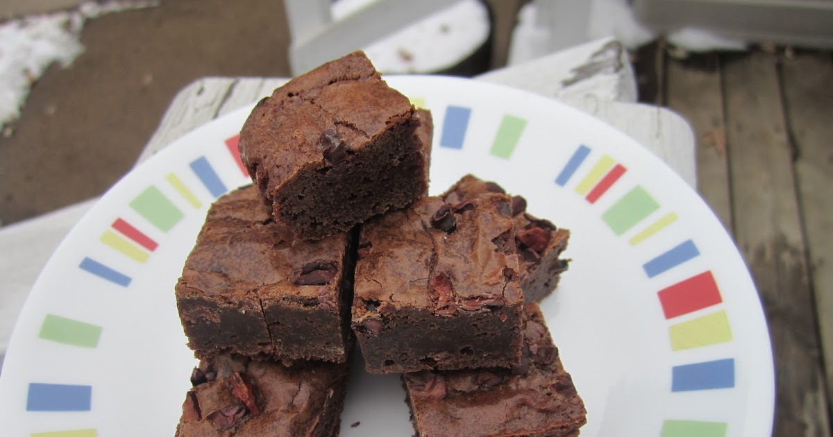 Stir it! Scrape it! Mix it! Bake it! Cocoa nib brownies (Modern Baker