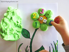 Playdough Flower Mat. Free Printable. Playful Maths.