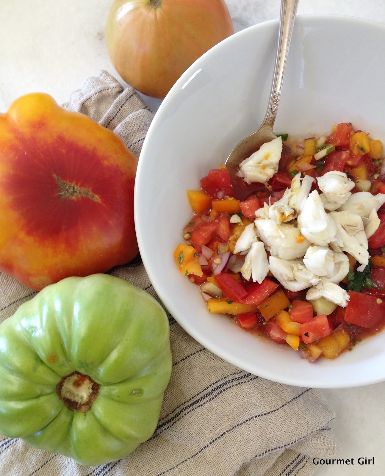 Gourmet Girl Heirloom Tomato Gazpacho with Lump Crabmeat