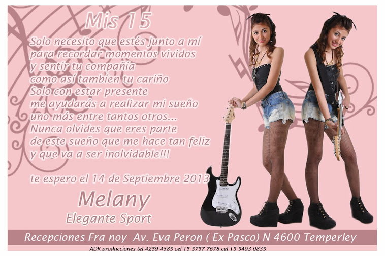 Invitacion Melany  15 años