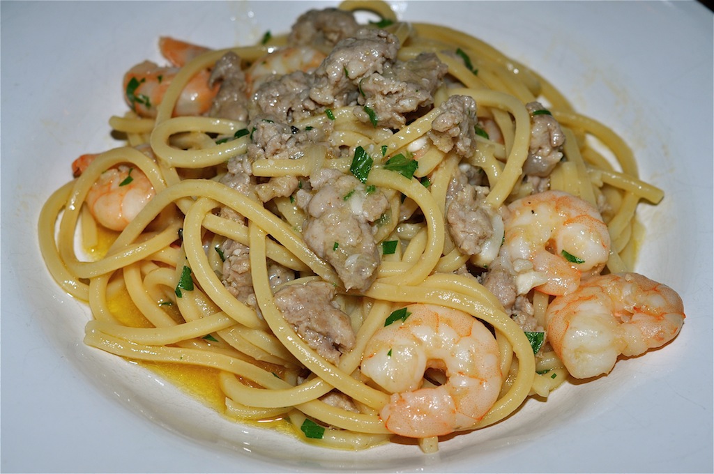 Mister Meatball Shrimp & sausage scampi