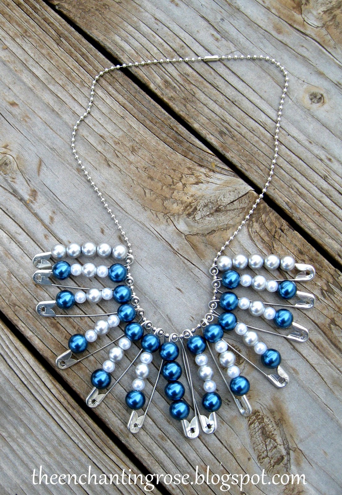 The Enchanting Rose Retro Safety Pin Necklace