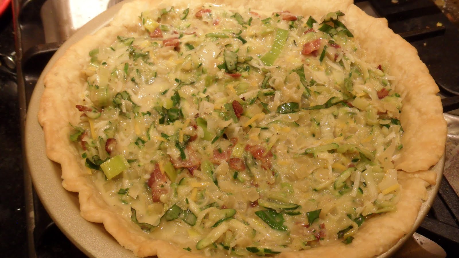 Bacon, Zucchini, and Leek Quiche Well Dined