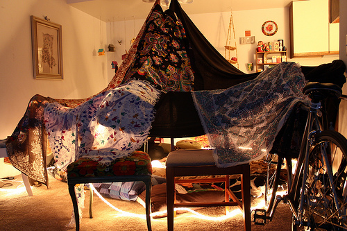 Circus tent style blanket fort