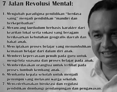 Program Nasional Gerakan Revolusi Mental Menuju Indonesia Baru dan 7 (Tujuh) Ikhtiar Revolusi Mental Bidang Pendidikan Dalam Sambutan Mendikbud RI
