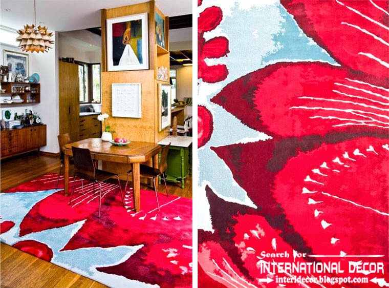 Traditional printed carpet patterns, patterned carpets and rugs, red and white carpet