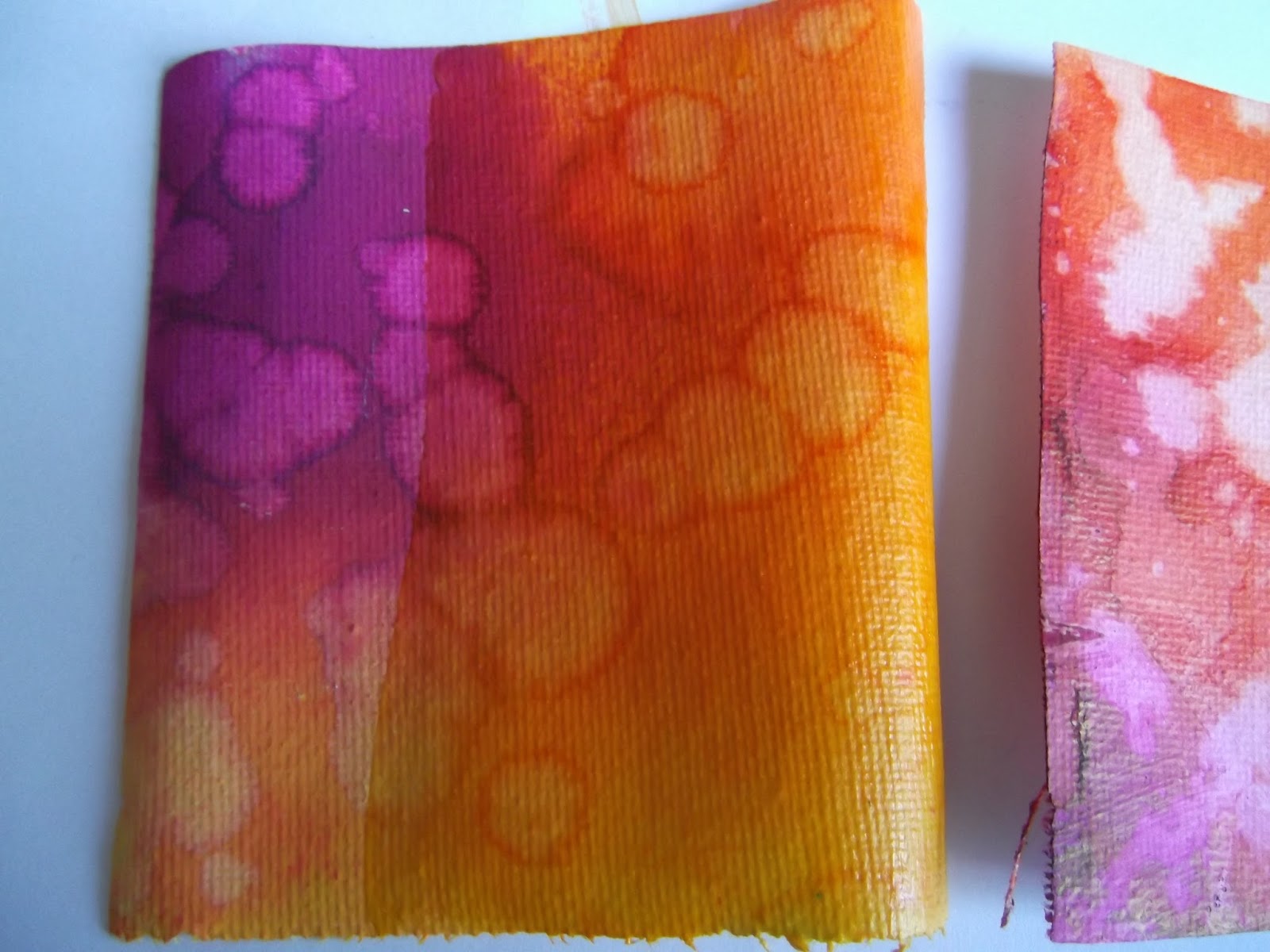 Kezzy's Crafty Journey Dylusion Sprays on Canvas with and without