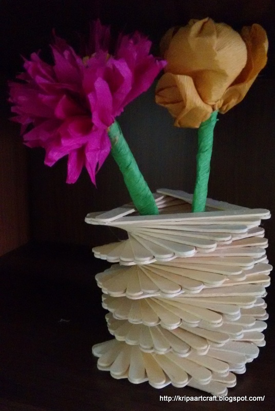 Art and Craft Popsicle Stick Vase