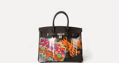 A Hermés Birkin bag with graffiti/writing on it: Yay  - Miss Lluviaconsol
