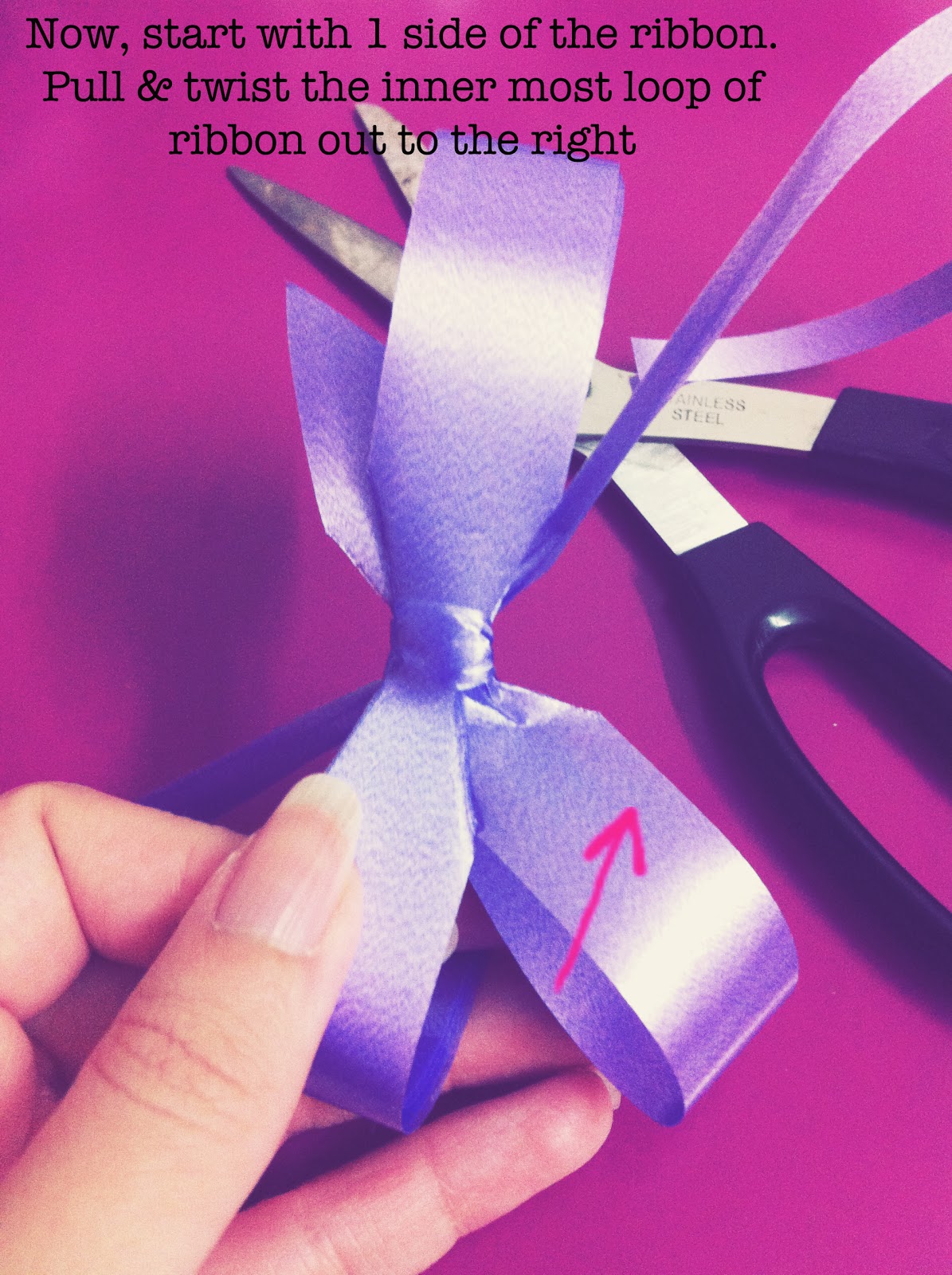 DIY pom pom ribbon bow Scrappy Scrappy