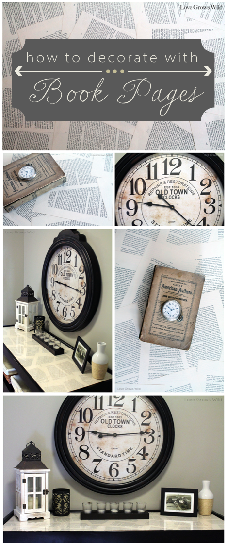How to Decorate with Book Pages by www.lovegrowswild.com #decor #diy #vintage