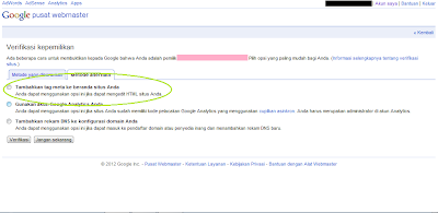 Cara Daftar Blog ke Google Webmaster Tools - Halaman Verifikasi Kepemilikan Metode Alternatif Cara Daftar Blog ke Google Webmaster Tools - Halaman Verifikasi Kepemilikan Metode Alternatif