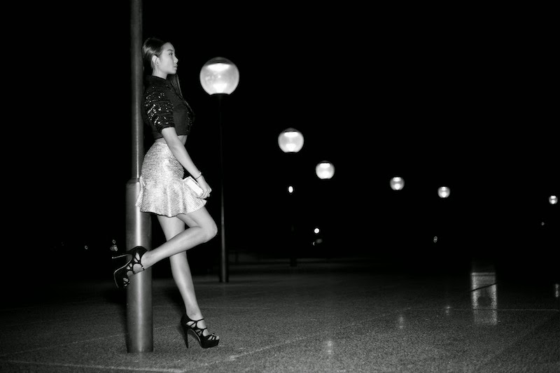 Aje, Alice McCall, gold lame, black crop, ZU Shoes, MNO.logie