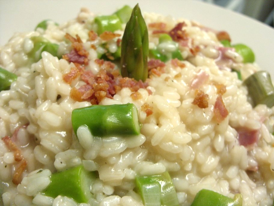 Jenny Eatwell's Rhubarb & Ginger Bacon & Asparagus Risotto