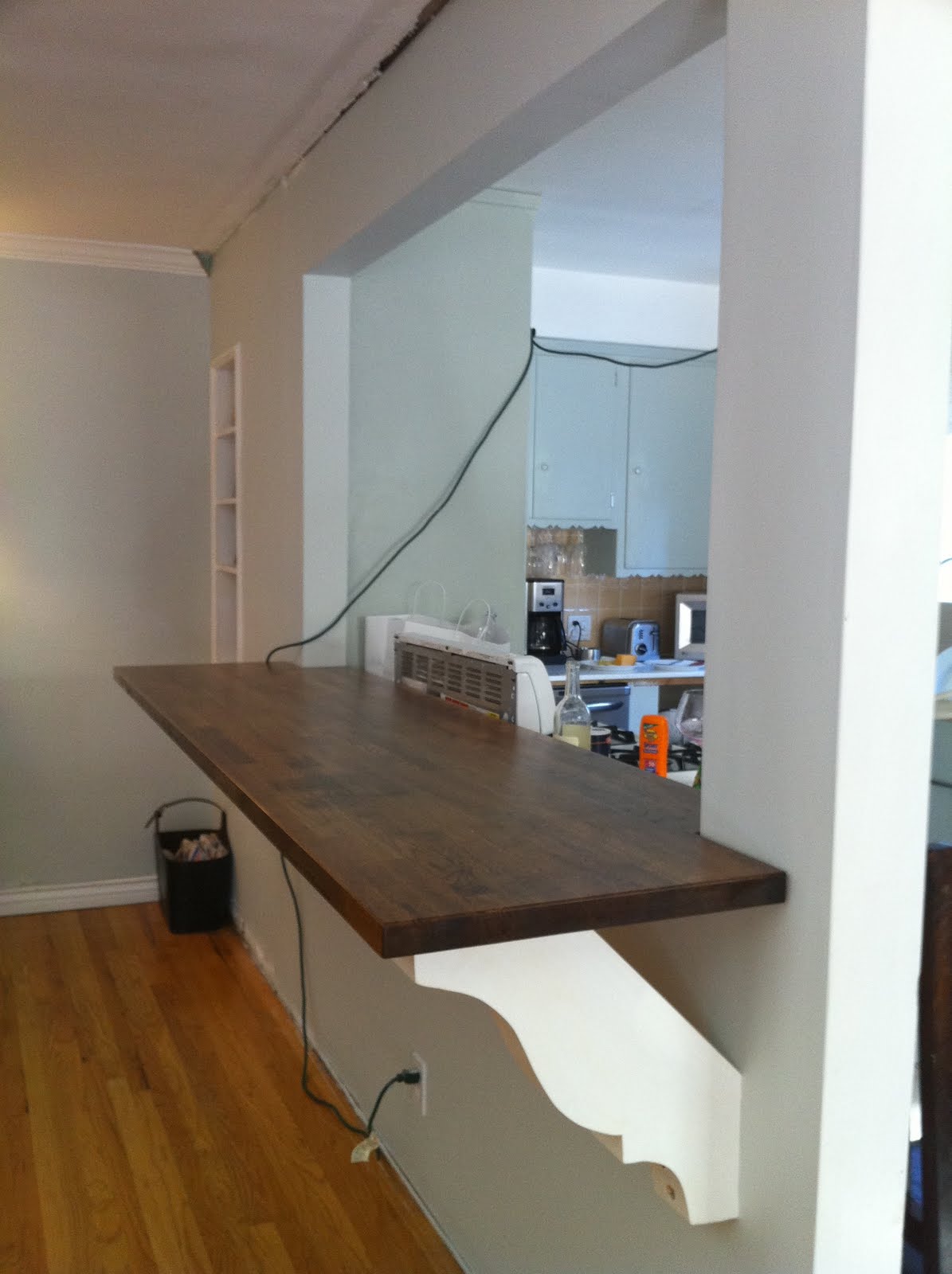 Design Kitchen Wall Bar knocking out a wall to install bar my fifties kitchen redo stained and finished butcher block