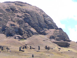 Upper and Lower Quarry, Rano Raraku Crater, Easter Island (note how small the Moai cluster appears)