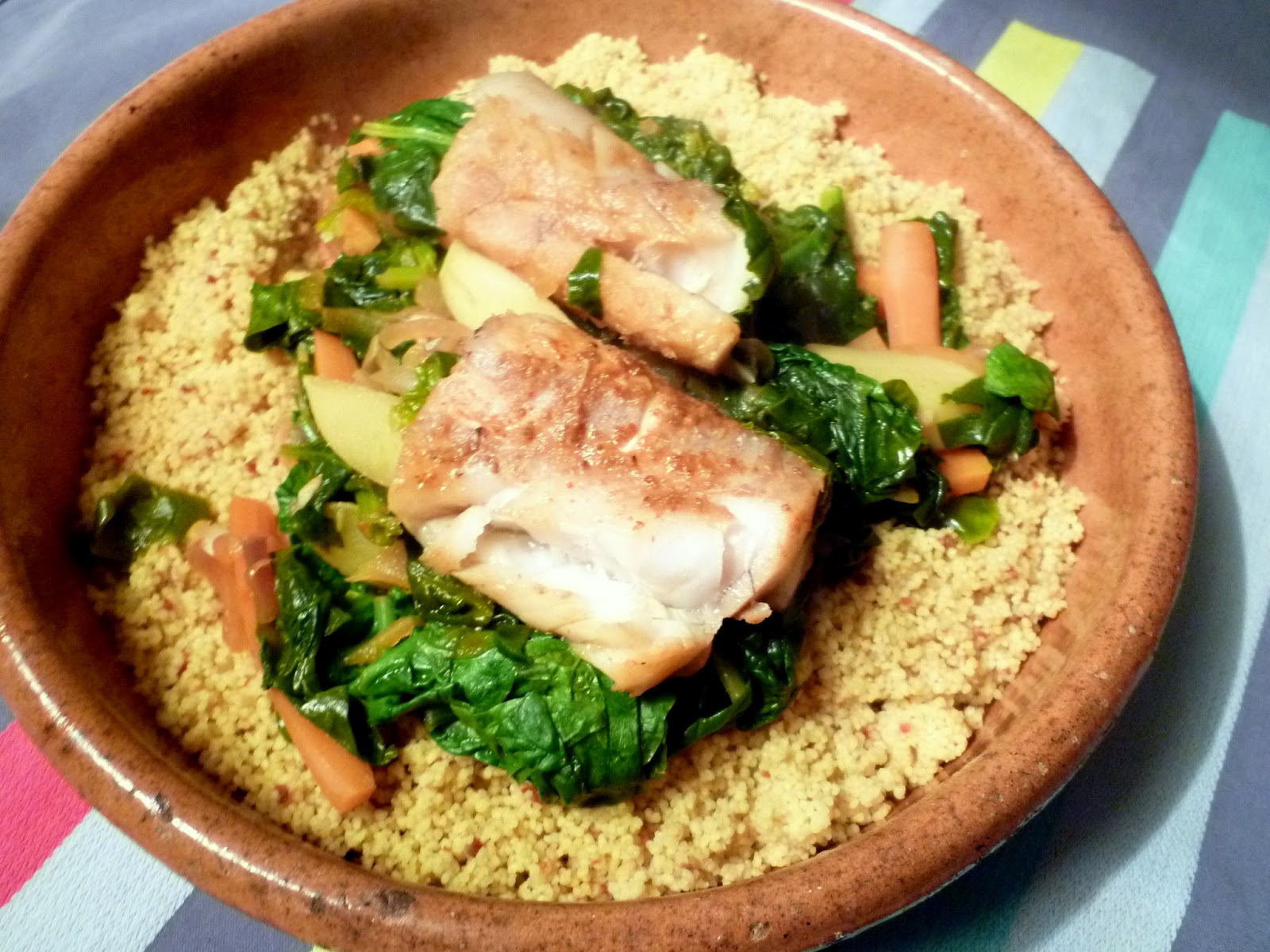 Wat ik gegeten heb Couscous met vis en spinazie
